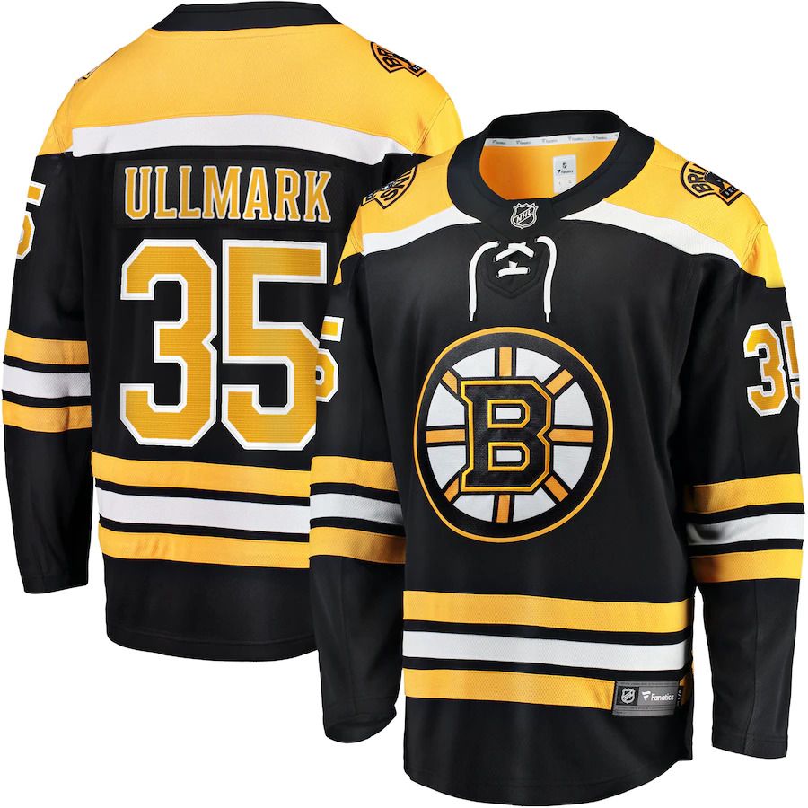 Men Boston Bruins #35 Linus Ullmark Fanatics Branded Black Home Breakaway Player NHL Jersey